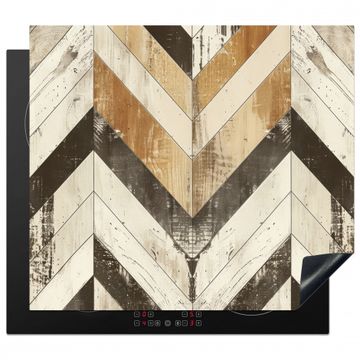 Herdabdeckplatte - Vintage Chevron Holz