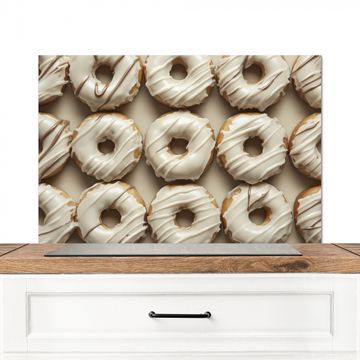 Spritzschutz Küche - Donuts - Schokolade - Weiß - Beige