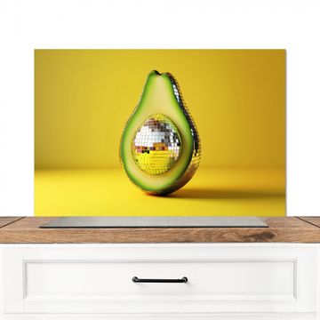 Spritzschutz Küche - Avocado - Discokugel - Gelb - Glitzer