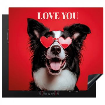 Hund - Herz-Brille - Loveyou - Rot