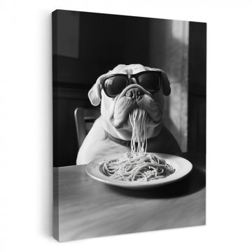 Leinwandbilder - Hund - Bulldogge - Brille - Hart - Tiere