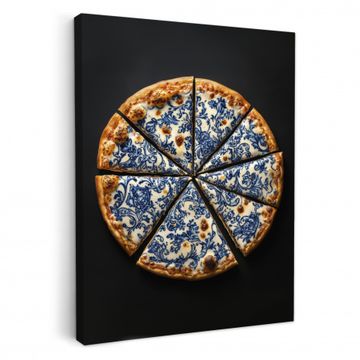 Leinwandbilder - Pizza - Lebensmittel - Delfter Blau