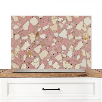 Spritzschutz Küche - Rosa - Dekoration - Steine - Terrazzo