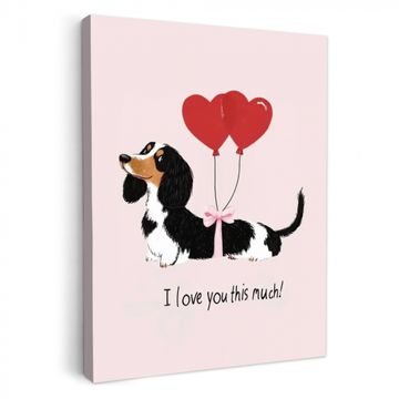 Leinwandbilder - Hund - Dackel - Valentinstag - Liebe