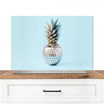 Spritzschutz Küche - Blau - Ananas - Disco - Discoball